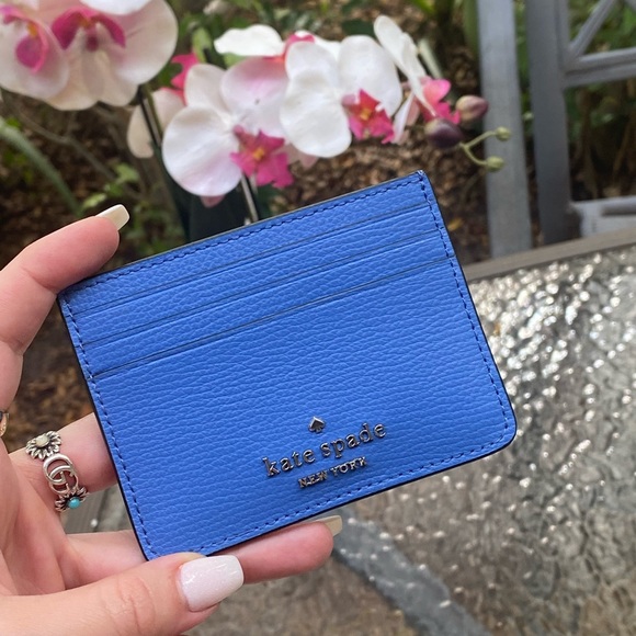 kate spade Handbags - Kate Spade Blue Leather Cardholder